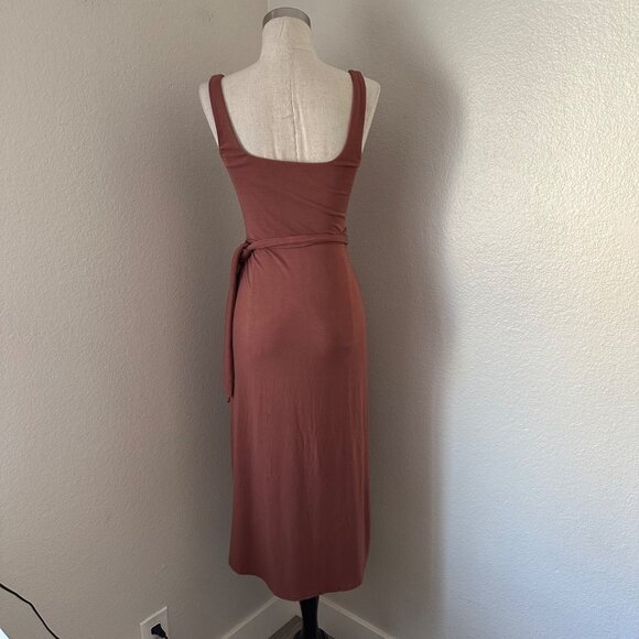 Aritzia Wilfred Saturn A LineMidi Dress Double Square Style Sleeveless Slim Fit - Picture 4 of 13